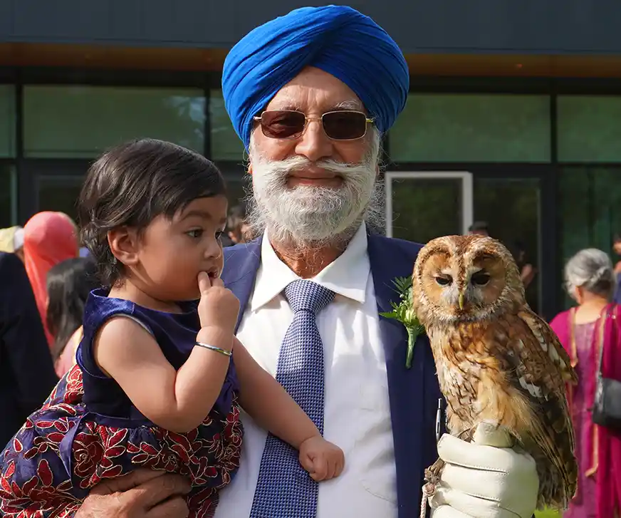 Alders product images layers Grandad and Granddaughter with Fletcher the tawny owl