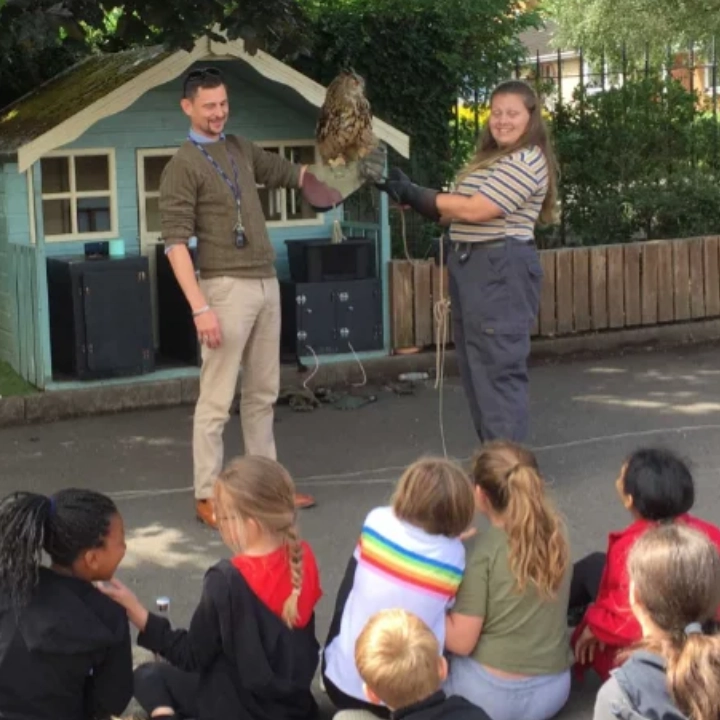 Alders product images layers School visit with enthralled children